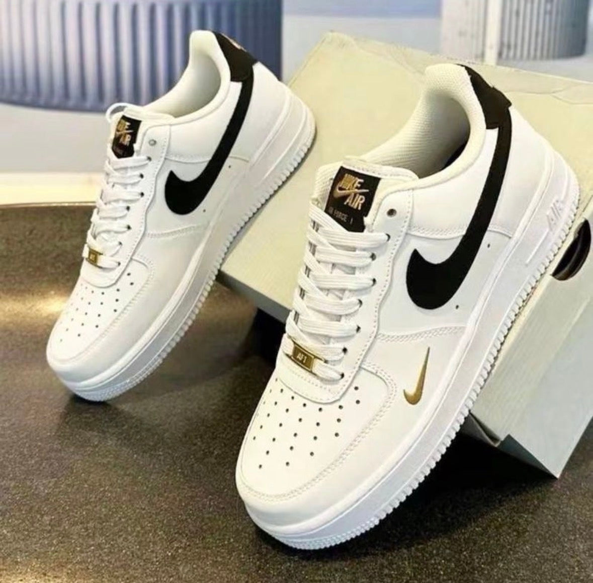 Nike Air Force 1 golden swoosh